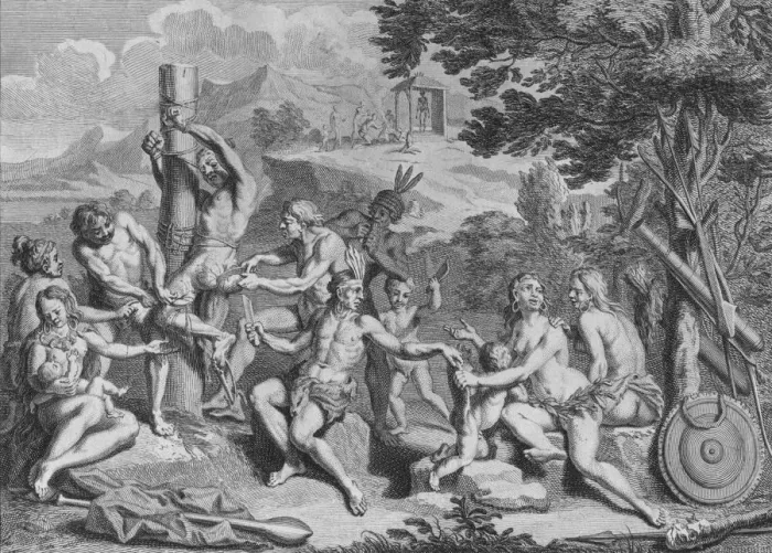 Framed Print : Captif Sacrifie par les Antis, 1723. Creator: Bernard Picart Framed Print : Captif Sacrifie par les Antis, 1723. Creator: Bernard Picart