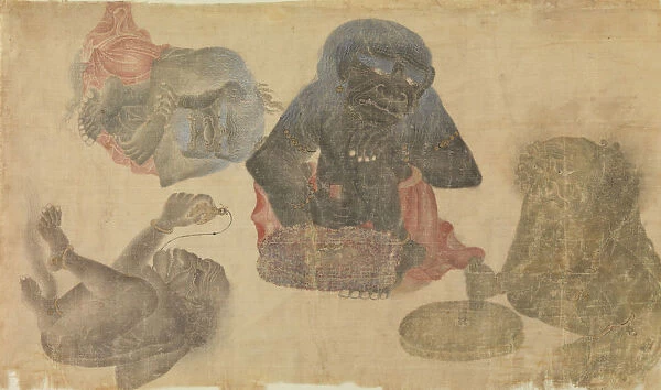 Four Captive Demons, 1470-1500. Creator: Unknown