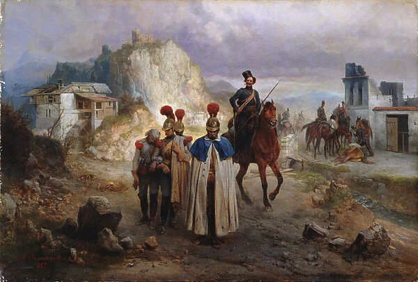 The captive French men in 1814, 1885. Artist: Willewalde, Gottfried (Bogdan Pavlovich) (1818-1903)