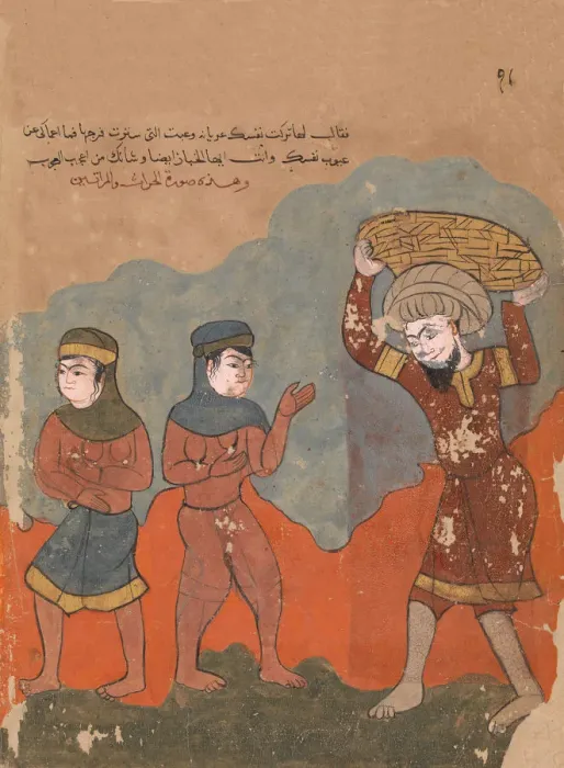 Framed Print : The Captive Peasant with his Two Wives, Folio from a Kalila wa Dimna, 18th century Framed Print : The Captive Peasant with his Two Wives, Folio from a Kalila wa Dimna, 18th century