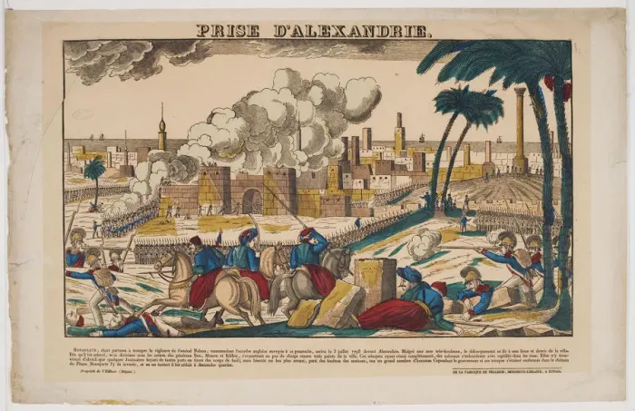 Framed Print : Capture of Alexandria by Napoleon on July 3, 1798, 1799. Artist: Imagerie d Epinal, Vosges