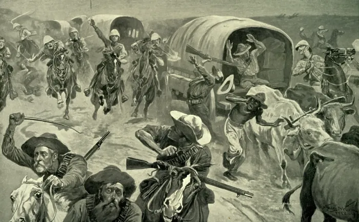 Framed Print : Capture of a Boer Convoy by General French's Troops near Kimberley, 1900 Framed Print : Capture of a Boer Convoy by General French's Troops near Kimberley, 1900