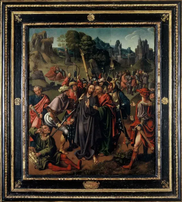Framed Print : The Capture of Christ, Early16th cen Creator: Engebrechtsz. Cornelis (ca. 1462-1527) Framed Print : The Capture of Christ, Early16th cen Creator: Engebrechtsz. Cornelis (ca. 1462-1527)