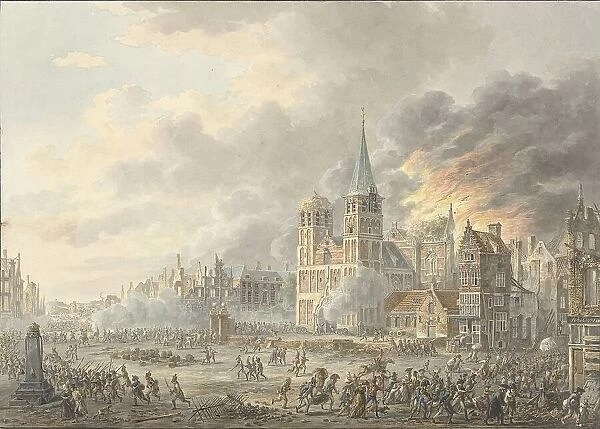 The capture of a city by French troops, 1801. Creator: Dirk Langendijk