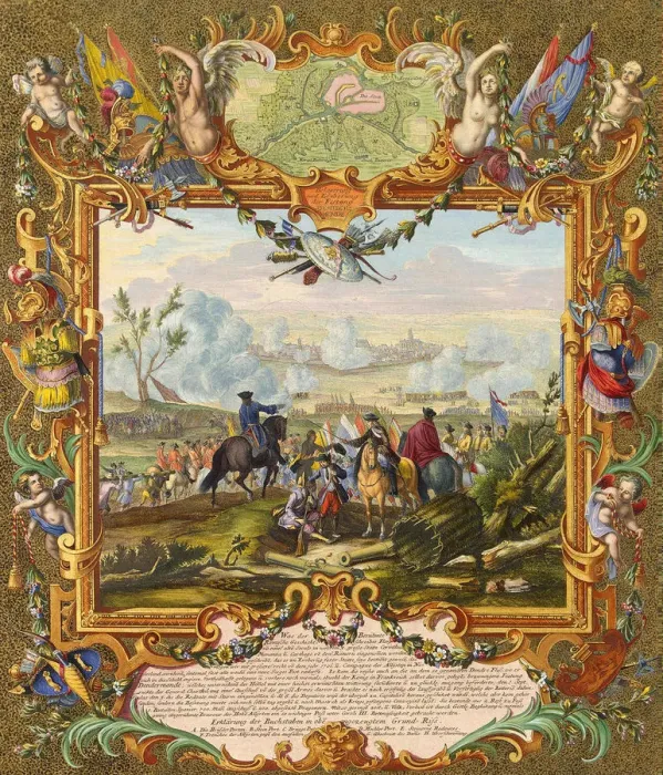 Framed Print : Capture of the Fortress of Audenarde by the Allied Troops in 1708, early 18th century Framed Print : Capture of the Fortress of Audenarde by the Allied Troops in 1708, early 18th century