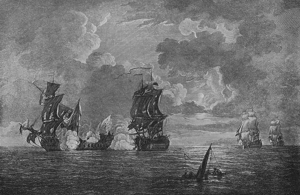 Capture of the Foudroyant, c1760. Artist: Francis Swaine