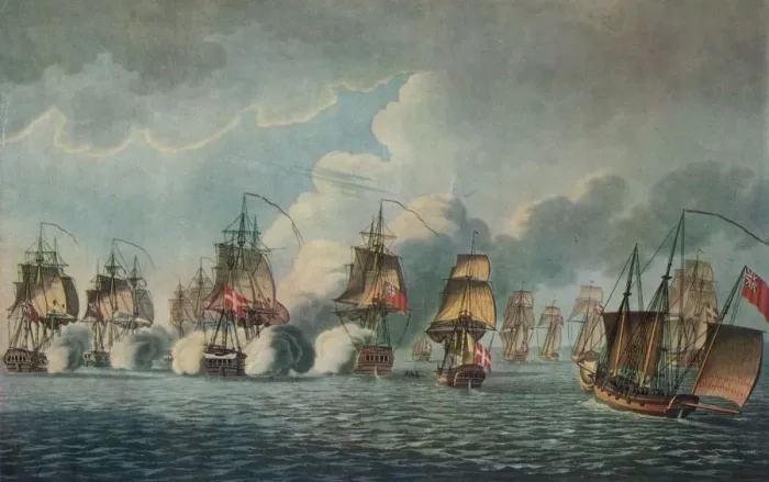 Framed Print : Capture of the Freja, c1805 Framed Print : Capture of the Freja, c1805