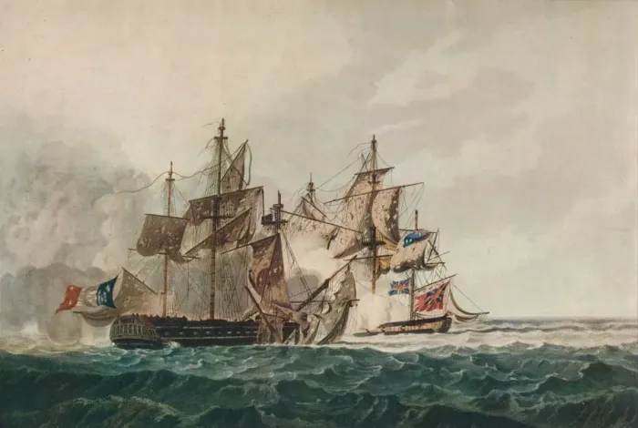 Framed Print : Capture of the Furieuse, c1810. Artist: George Webster Framed Print : Capture of the Furieuse, c1810. Artist: George Webster