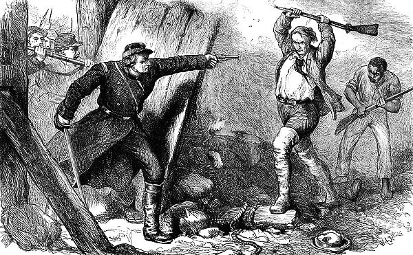 Capture of John Brown in the engine house, c1880
