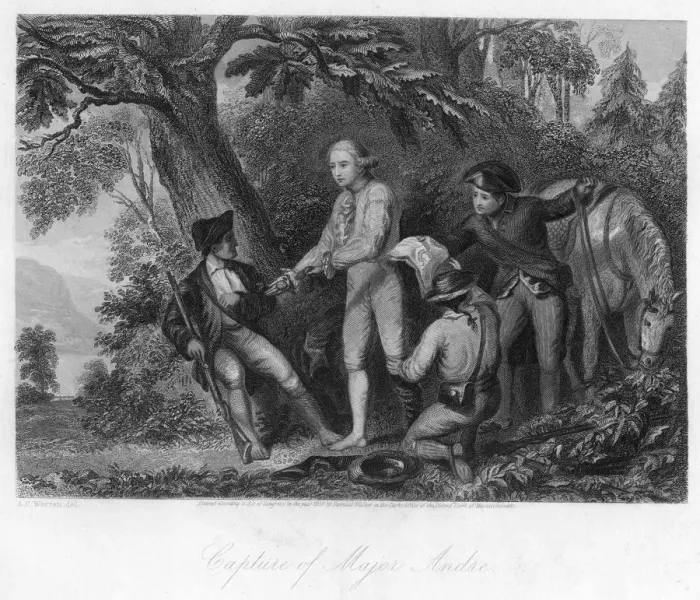 Framed Print : The capture of Major Andre, 1856 Framed Print : The capture of Major Andre, 1856