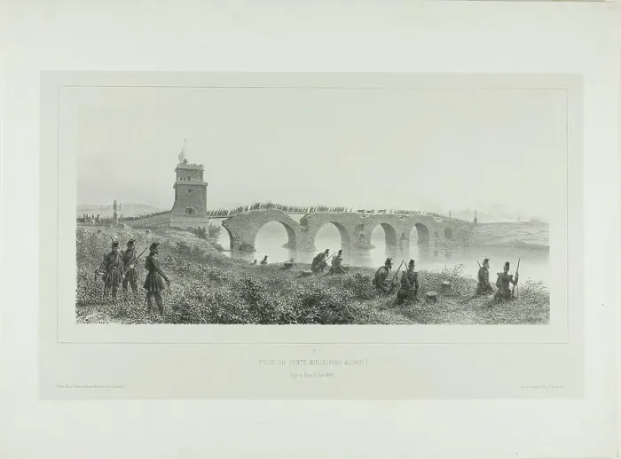 Framed Print : Capture of the Molle Bridge, 1854. Creator: Auguste Raffet Framed Print : Capture of the Molle Bridge, 1854. Creator: Auguste Raffet