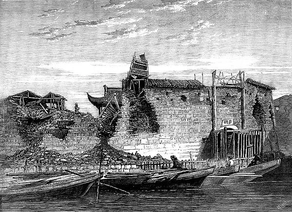 The Capture of Ningpo: breaches in the city wall, 1862. Creator: Unknown