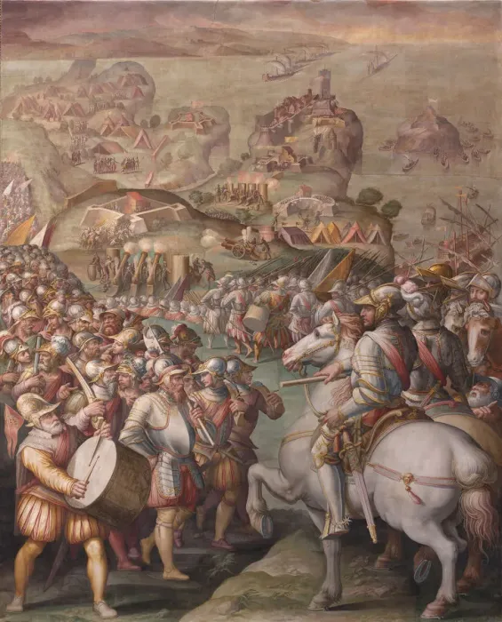 Framed Print : Capture of Porto Ercole, 1568-1570. Artist: Vasari, Giorgio (1511-1574) Framed Print : Capture of Porto Ercole, 1568-1570. Artist: Vasari, Giorgio (1511-1574)