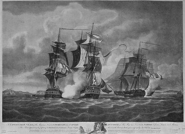 Capture of the Resistance and the Constance c1798. Artist: Nicholas Pocock