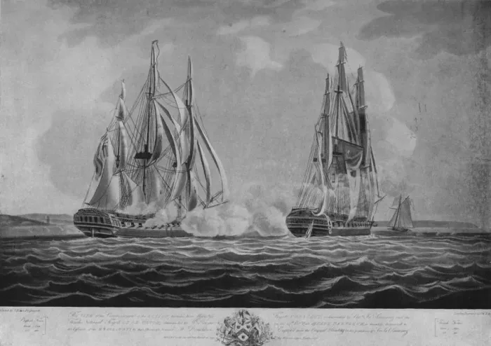 Framed Print : Capture of the Reunion, c1794. Artist: John William Edy Framed Print : Capture of the Reunion, c1794. Artist: John William Edy