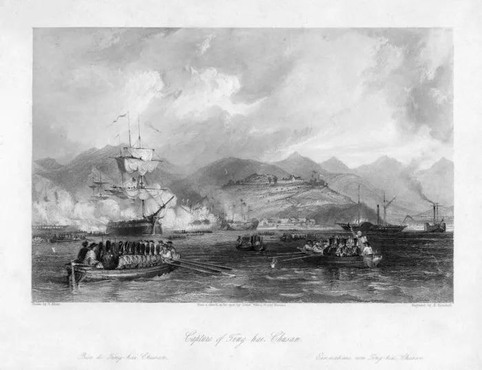 Framed Print : Capture of Ting-hai, Chusan, China, 1841 (19th century). Artist: Edward Paxman Brandard Framed Print : Capture of Ting-hai, Chusan, China, 1841 (19th century). Artist: Edward Paxman Brandard