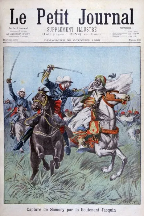 Framed Print : The capture of Toure Samory by Lieutenant Jacquin near Guelemou in 1898. Artist: Henri Meyer Framed Print : The capture of Toure Samory by Lieutenant Jacquin near Guelemou in 1898. Artist: Henri Meyer