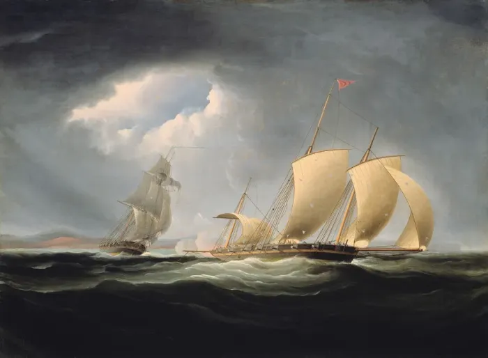 Framed Print : Capture of the Tripoli by the Enterprise, 1806 / 12. Creator: Thomas Birch Framed Print : Capture of the Tripoli by the Enterprise, 1806 / 12. Creator: Thomas Birch