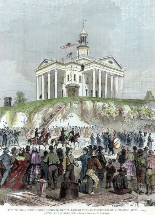Framed Print : Capture of Vicksburg, Mississippi, by the Union army, American Civil War, 4 July 1863 Framed Print : Capture of Vicksburg, Mississippi, by the Union army, American Civil War, 4 July 1863
