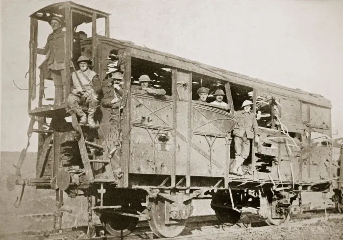 Framed Print : Captured German railway carriage, the Ancre, France, World War I, 1916 Framed Print : Captured German railway carriage, the Ancre, France, World War I, 1916