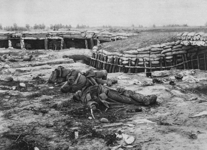 Framed Print : Captured Russian position, Melkov, Poland, World War I, 20 July 1915 Framed Print : Captured Russian position, Melkov, Poland, World War I, 20 July 1915