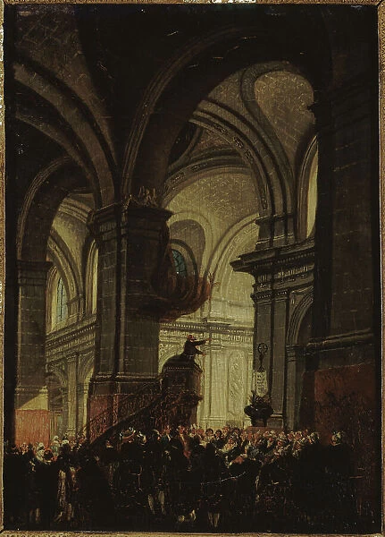 Capuchin sermon in Saint-Roch church, 1780. Creator: Pierre-Antoine Demachy