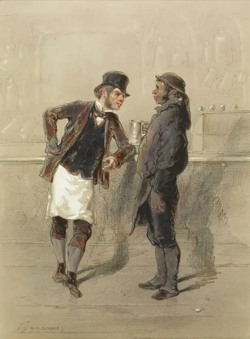 Framed Print : Car Man and Coal Heaver, 1848. Creator: Paul Gavarni Framed Print : Car Man and Coal Heaver, 1848. Creator: Paul Gavarni