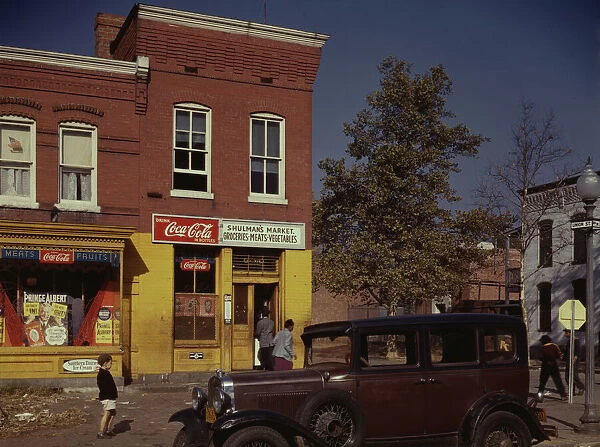 Car in front of Shulmans Market on N at Union St. S. W. Washington, D. C. between 1941 and 1942. Creator: Louise Rosskam