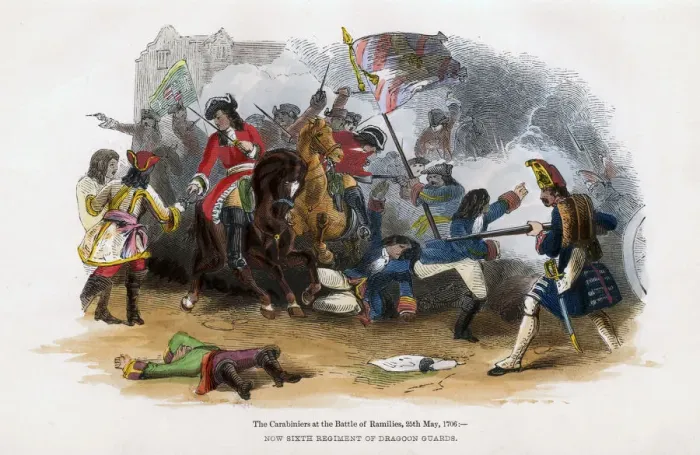 Framed Print : The Carabiniers at the Battle of Ramillies, 23rd May 1706 Framed Print : The Carabiniers at the Battle of Ramillies, 23rd May 1706