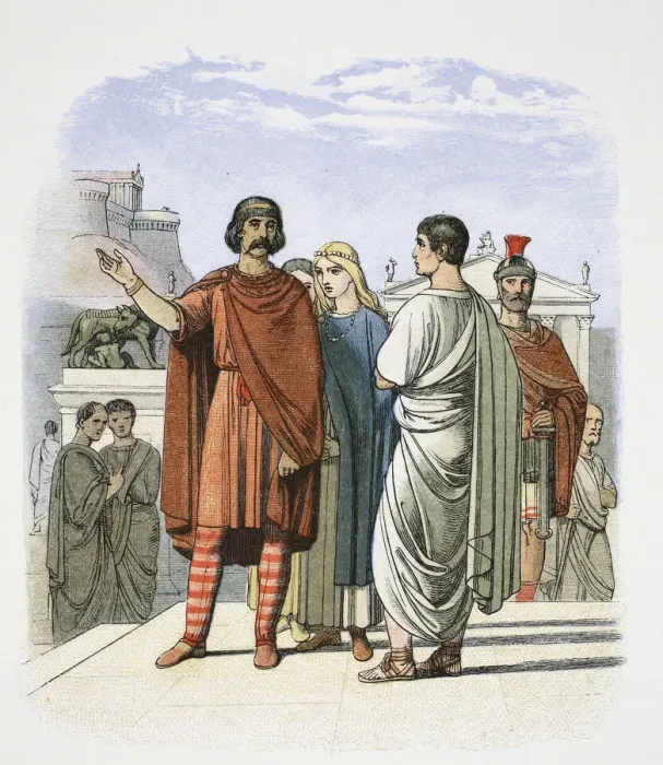 Framed Print : Caractacus in Rome, 52 (1864). Artist: James William Edmund Doyle Framed Print : Caractacus in Rome, 52 (1864). Artist: James William Edmund Doyle