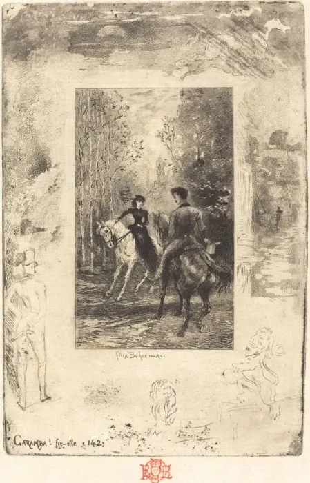 Framed Print : Caramba! Fit-elle (Caramba! She Exclaimed), 1879 / 1880. Creator: Felix Hilaire Buhot Framed Print : Caramba! Fit-elle (Caramba! She Exclaimed), 1879 / 1880. Creator: Felix Hilaire Buhot
