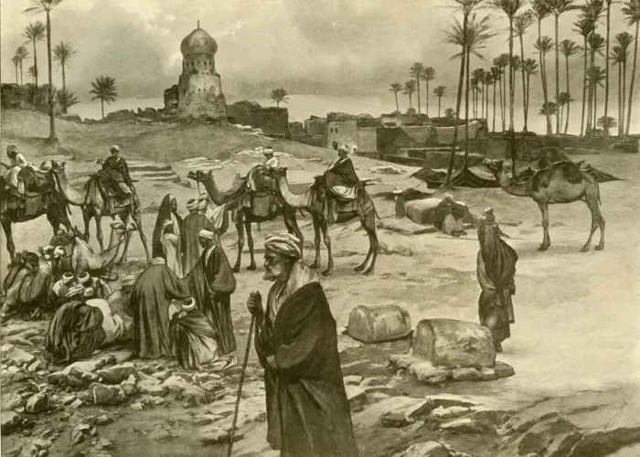 Framed Print : Caravan at Mit-Rahine, 1898. Creator: Christian Wilhelm Allers Framed Print : Caravan at Mit-Rahine, 1898. Creator: Christian Wilhelm Allers