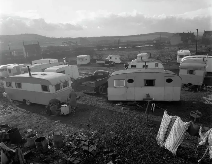 Framed Print : Caravan site, Mexborough, South Yorkshire, 1961. Artist: Michael Walters Framed Print : Caravan site, Mexborough, South Yorkshire, 1961. Artist: Michael Walters