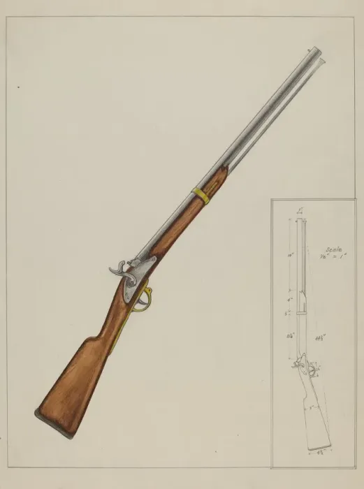 Framed Print : Carbine Gun, c. 1937. Creator: George Fairbanks Framed Print : Carbine Gun, c. 1937. Creator: George Fairbanks