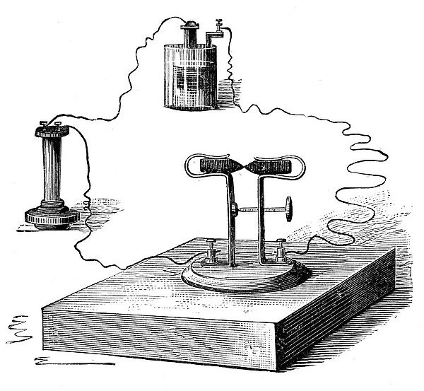 Carbon microphone, invented in 1878 by David Edward Hughes, 1890