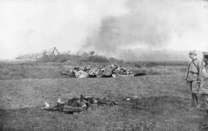 Framed Print : The carcass of Zeppelin LZ93 (L44), St Clement, France, 20 October 1917 Framed Print : The carcass of Zeppelin LZ93 (L44), St Clement, France, 20 October 1917