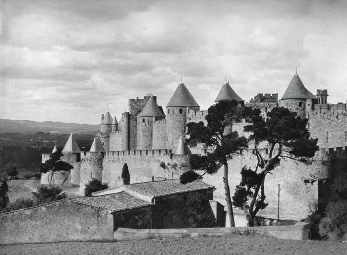 Framed Print : Carcassonne, France, 1937. Artist: Martin Hurlimann Framed Print : Carcassonne, France, 1937. Artist: Martin Hurlimann