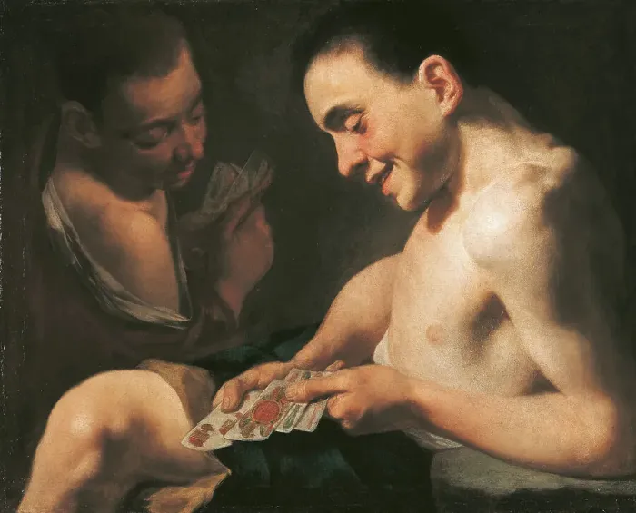 Framed Print : The Card Game, c 1750. Creator: Traversi; Gaspare (1732-1769) Framed Print : The Card Game, c 1750. Creator: Traversi; Gaspare (1732-1769)