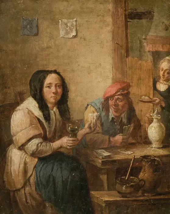 Framed Print : The Card Game, c17th century. Creator: Unknown