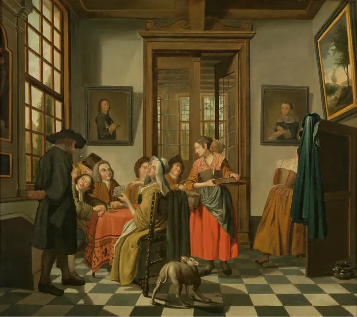 Framed Print : Card Game. Creator: Jan Josef Horemans II Framed Print : Card Game. Creator: Jan Josef Horemans II