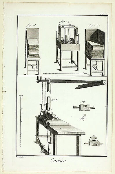 Card-Maker, from Encyclopédie, 1762 / 77. Creator: Benoit-Louis Prevost