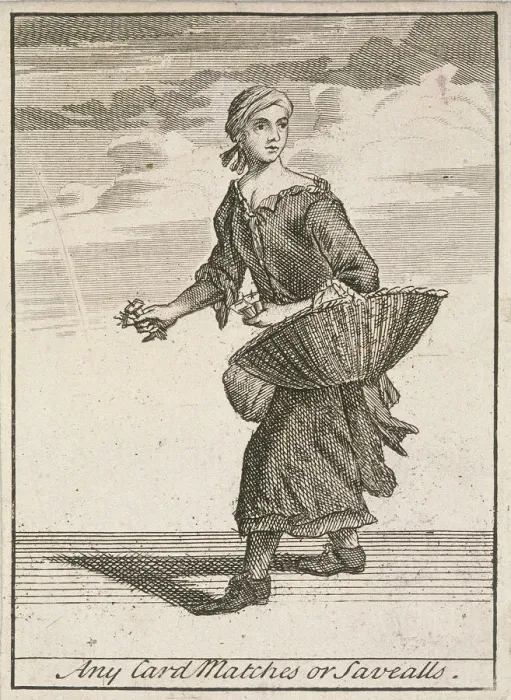 Framed Print : Any Card Matches or Savealls, Cries of London, (c1688?) Framed Print : Any Card Matches or Savealls, Cries of London, (c1688?)
