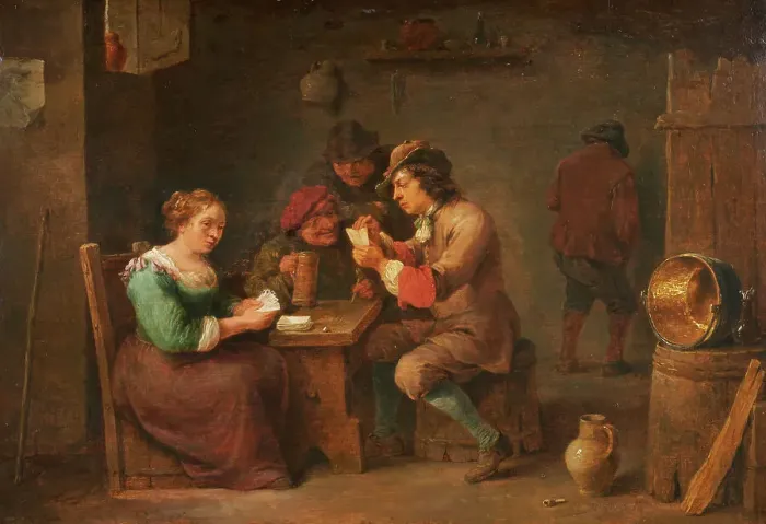 Framed Print : The Card Party, c.1670. Creator: David Teniers II Framed Print : The Card Party, c.1670. Creator: David Teniers II