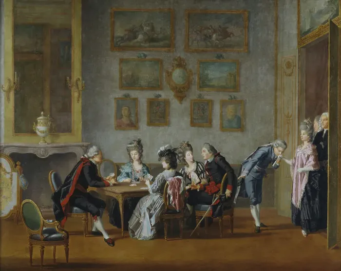 Framed Print : Card-Party in the Home of Elis Schröderheim, c18th century. Creator: Per Hillestrom Framed Print : Card-Party in the Home of Elis Schröderheim, c18th century. Creator: Per Hillestrom