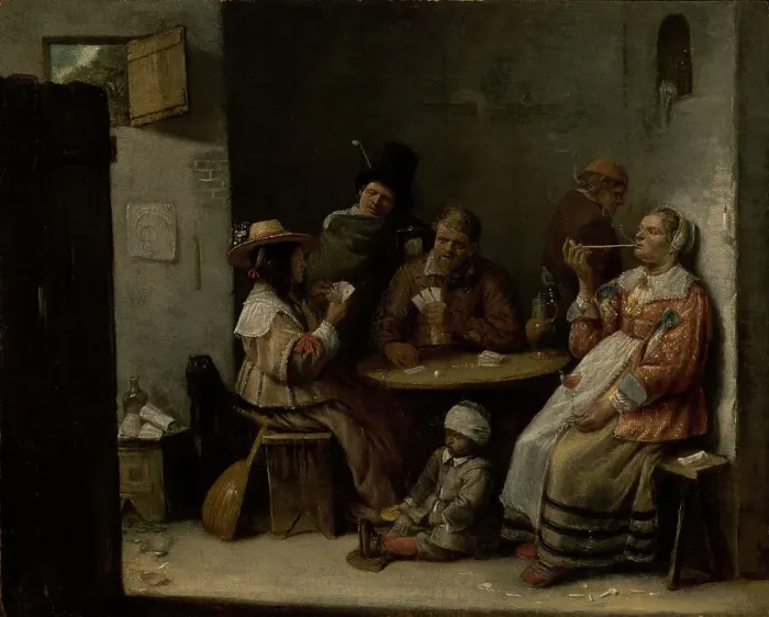 Framed Print : Card Players, about 1645. Creator: Joos van Craesbeeck