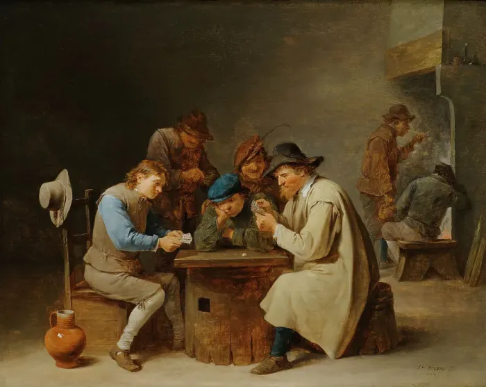 Framed Print : The Card Players, 1646. Creator: David Teniers II Framed Print : The Card Players, 1646. Creator: David Teniers II