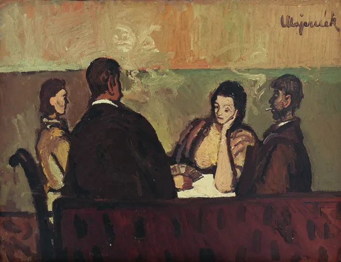 Framed Print : Card Players, 1944. Creator: Cyprian Majernik Framed Print : Card Players, 1944. Creator: Cyprian Majernik