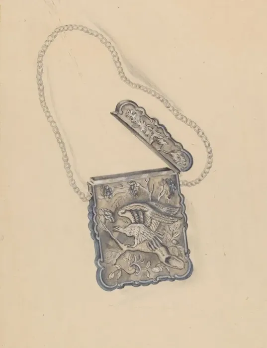 Framed Print : Card Purse, c. 1936. Creator: Ella Josephine Sterling Framed Print : Card Purse, c. 1936. Creator: Ella Josephine Sterling
