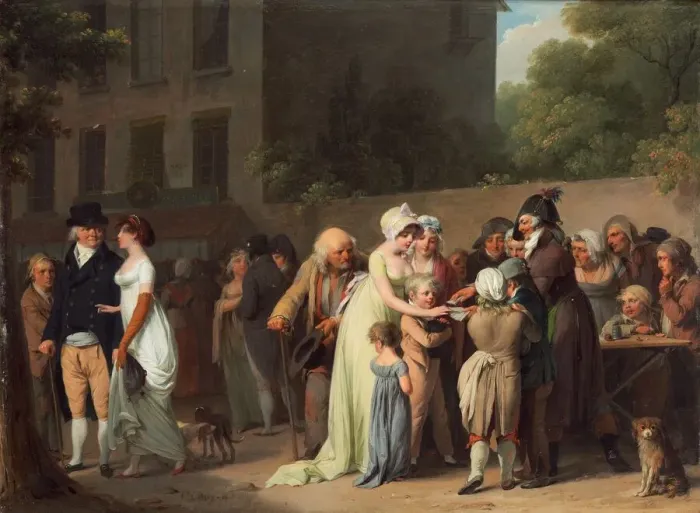 Framed Print : The Card Sharp on the Boulevard, 1806. Creator: Louis Leopold Boilly Framed Print : The Card Sharp on the Boulevard, 1806. Creator: Louis Leopold Boilly
