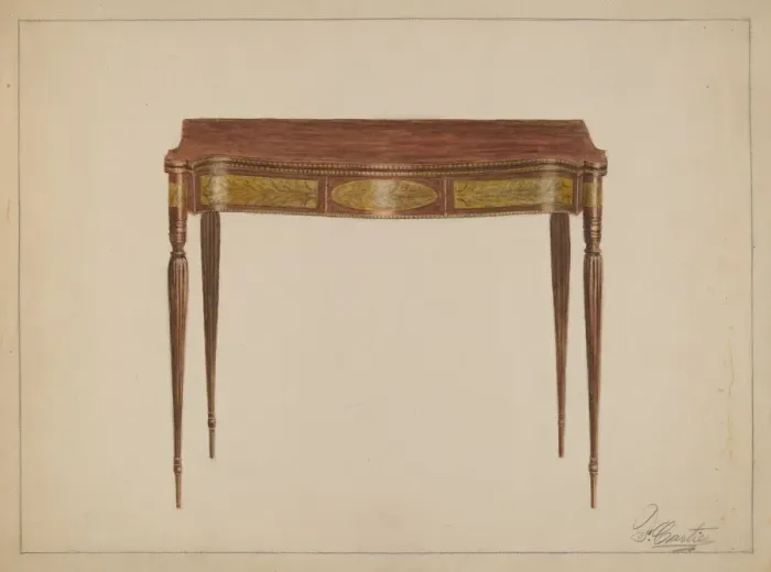 Framed Print : Card Table, 1935 / 1942. Creator: Ferdinand Cartier Framed Print : Card Table, 1935 / 1942. Creator: Ferdinand Cartier